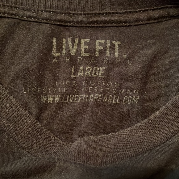 Live Fit Apparel Work Hard Black Graphic T-Shirt Size L - Picture 9 of 9